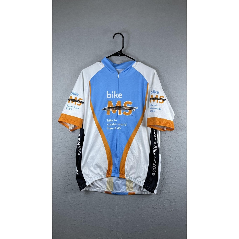 VOmax Bike MS Cycling Jersey Mens 3XL Blue Full Zip Alabama‎ Border Bash 2009